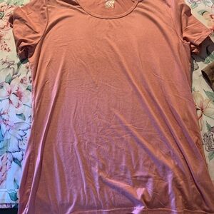 32 Degrees Scoop Neck Short Sleeve Top - Dusty Rose Size Medium